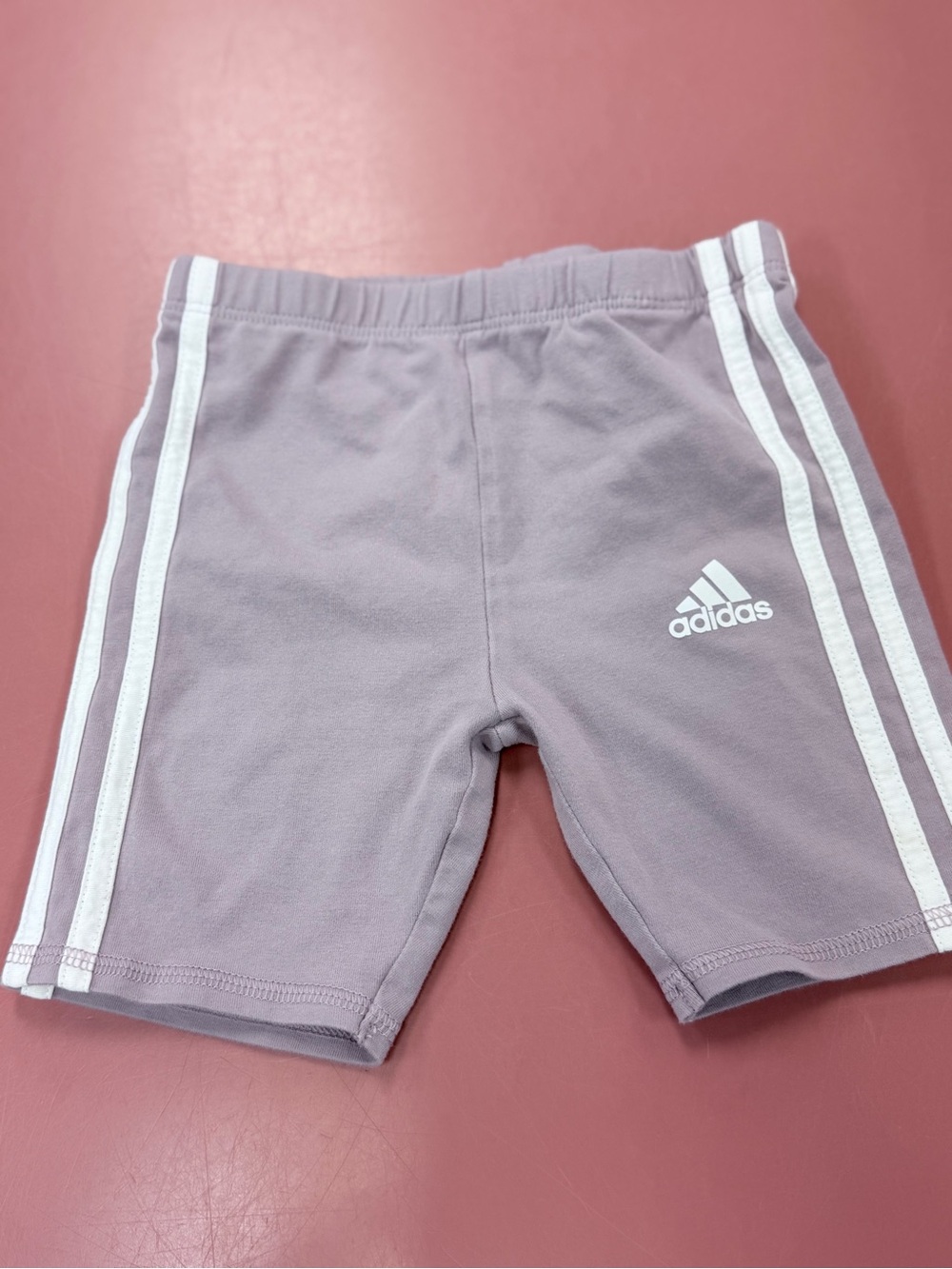 adidas Kids Lavender Athletic Shorts with White Stripes size 4T